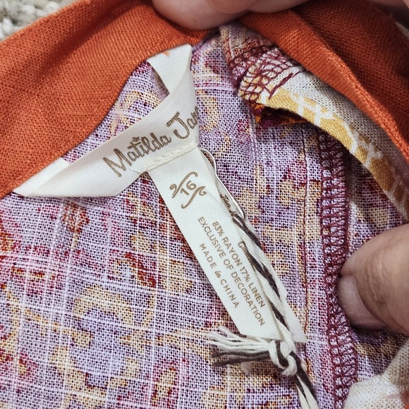 NWT Matilda‎ Jane Enchanted Garden Beach Bonfire V-Neck Printed Swing Tank Sz 16 - Picture 5 of 7